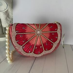 Slice Grapefruit Beaded Purse Bag Pearl Strap Viral A&B Limited Edition NEW